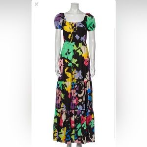 Caroline Constas Black Floral Maxi